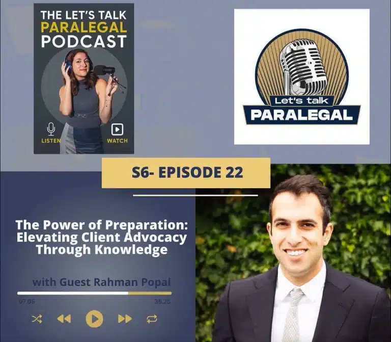 Rahman Popal Discusses the Power of Preparation on Let’s Talk Paralegal Podcast